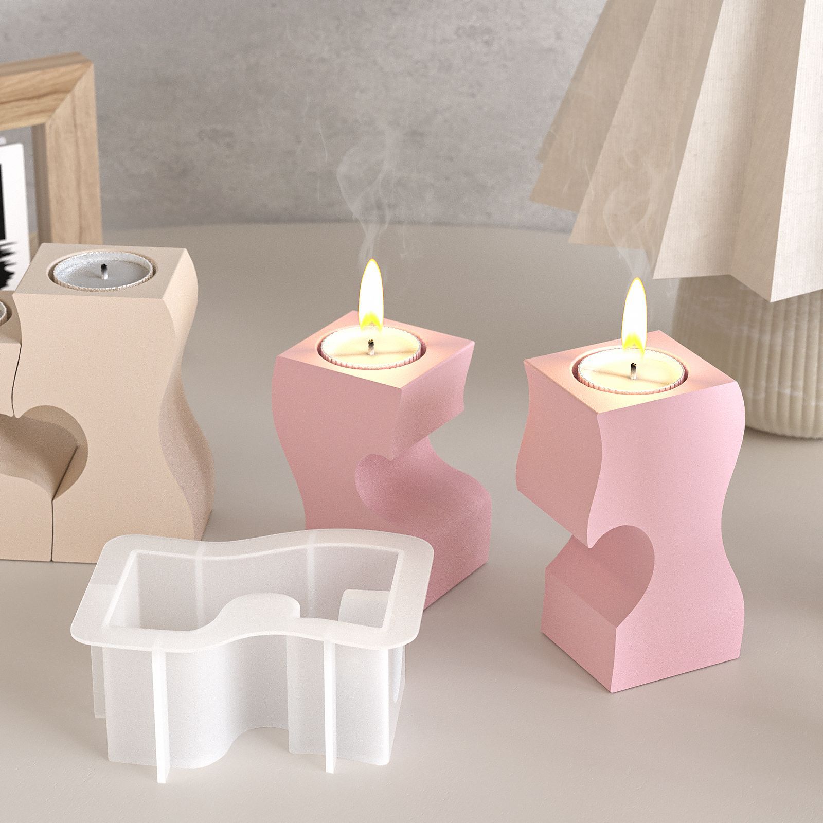 S Heart Candlestick Silicone M - огляд і ціна Candle Molds