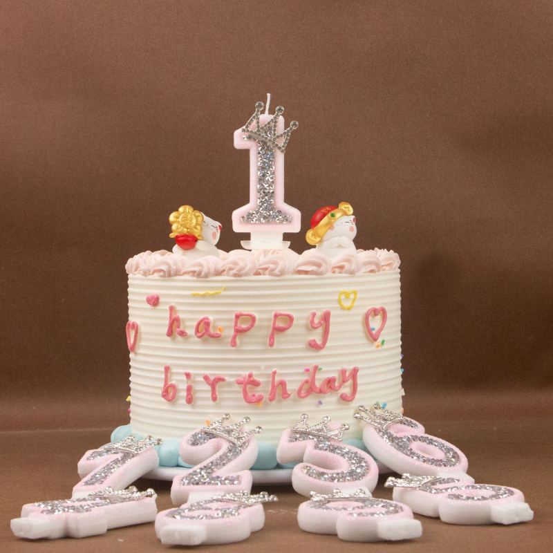 Digital Candles 0-9 Pink Silve - огляд і ціна Paraffin Wax
