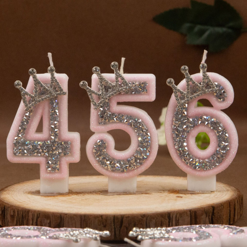 Digital Candles 0-9 Pink Silve - огляд і ціна Paraffin Wax